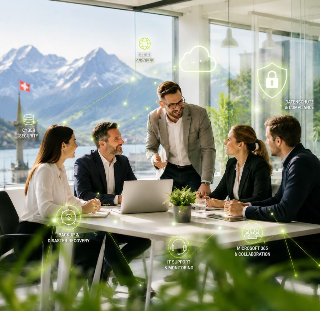Team von n'cloud.swiss bei der Arbeit