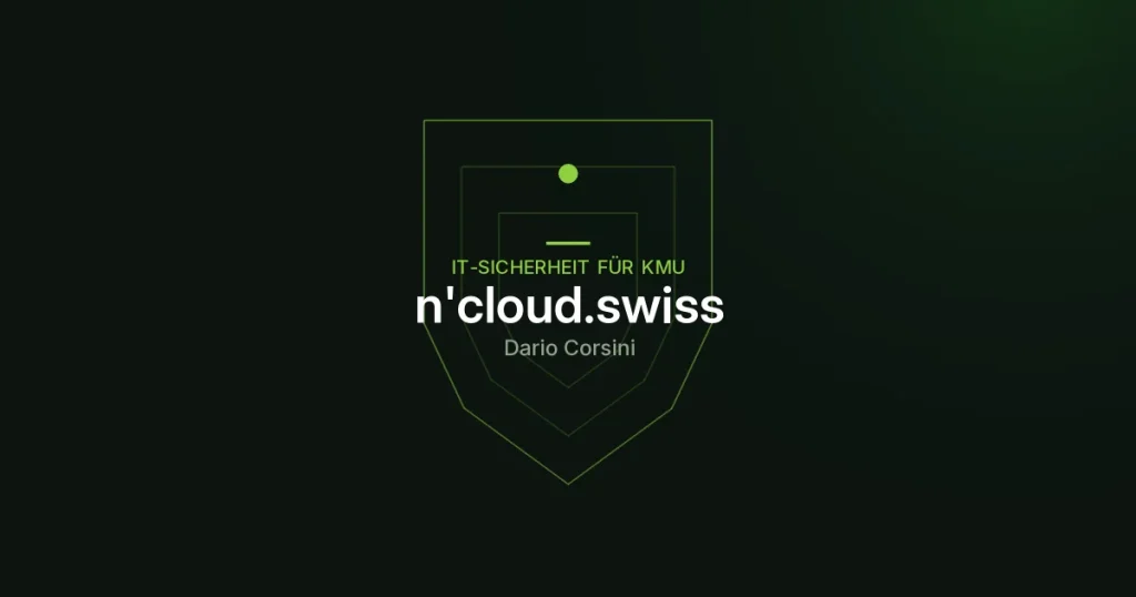 Beitragsbild von n'cloud.swiss mit einem Schild zur Rubrik IT-Sicherheit für KMU zum Beitrag Vom blinden Fleck zum Basisschutz: Leitfaden für Schweizer KMU