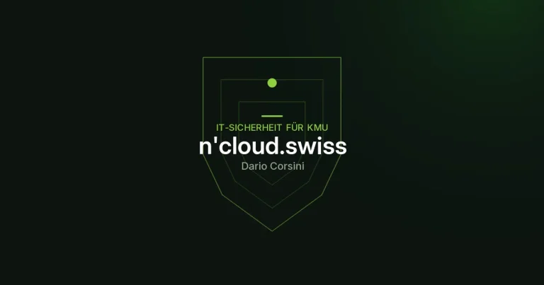 Beitragsbild von n'cloud.swiss mit einem Schild zur Rubrik IT-Sicherheit für KMU zum Beitrag Vom blinden Fleck zum Basisschutz: Leitfaden für Schweizer KMU